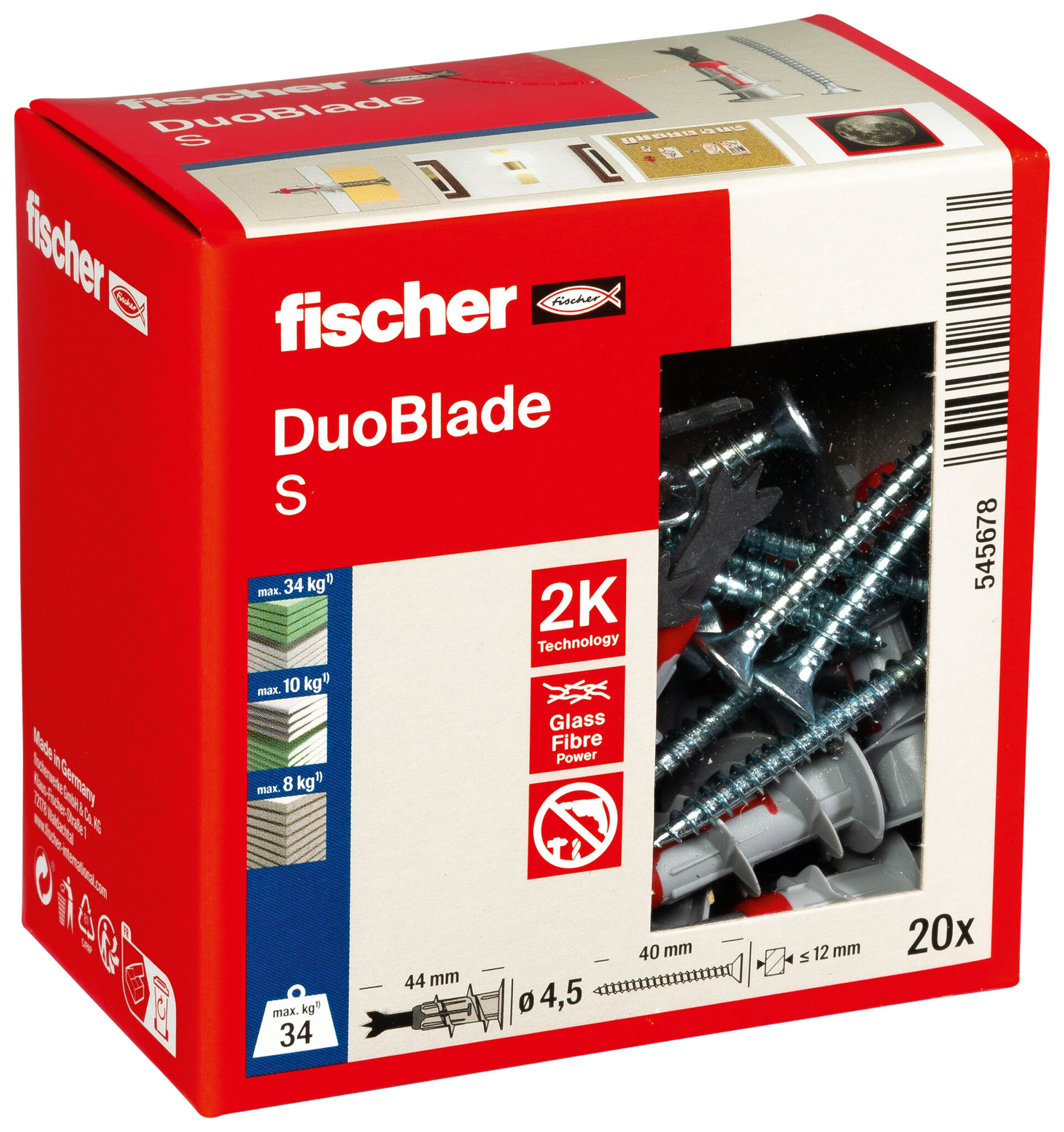 fischer Plasterboard fixing DuoBlade S with screw